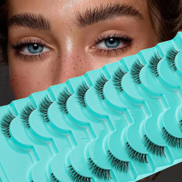 Half Lashes 10 Pairs Handmade False Eyelashes Natural Long 3D Mink Eyelash Extension Makeup faux Cils Wispy Thin Cat Eye Lashes
