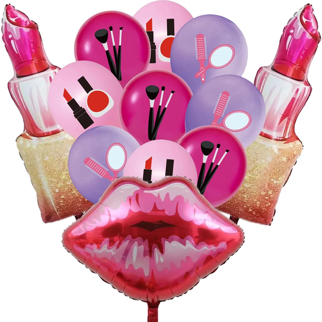 Spa MakeupTheme Balloon Party Decoration 3D lipstick lip balloon for Valentine's Day, wedding,Birthday Girl Party Party Supplies