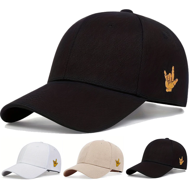Unisex Side Finger Embroidery Baseball Caps Spring And Autumn Outdoor Adjustable Casual Hats Sunscreen Hat