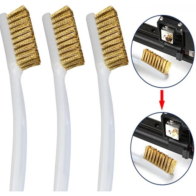 3D Printer Tool Nozzle Brush Copper Wire Toothbrush Cleaning Nozzle Heating Block Hotend Hotbed Cleaner Derusting Accessories