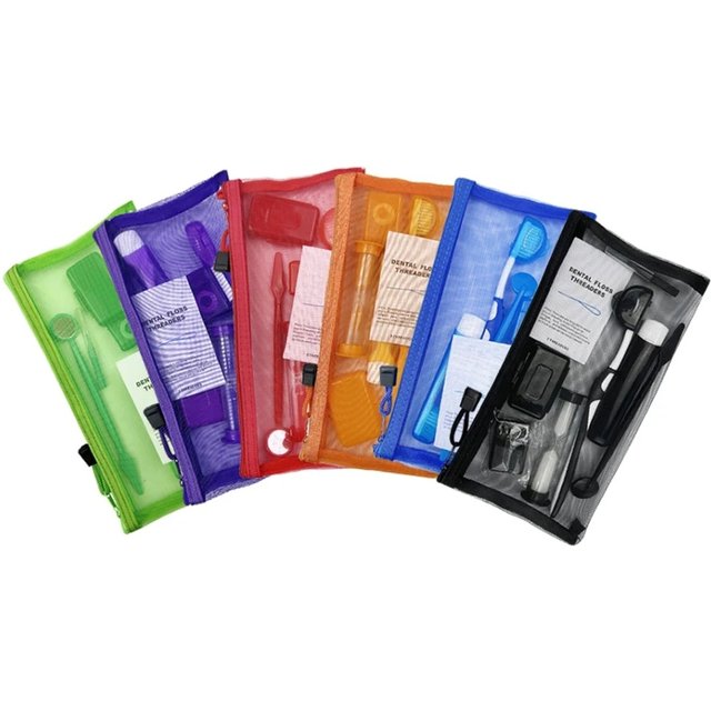 8pcs/set Dental Orthodontic Cleaning Kit For Tooth Floss Thread Wax Foldable Toothbrush Oral Care Cleaning Kit Travel Dental Kit