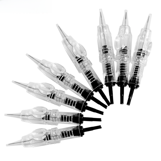 50/100Pcs Disposable lips Eyebrow Tattoo Needles 1R Sterilized Microneedling Cartridge Needles for Permanent Makeup Pen Machine