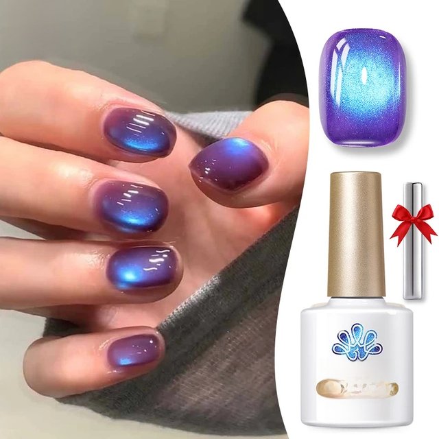 BORN PRETTY 10ml Grape Purple Cat Magnetic Gel Nail Polish Vernis Semi Permanent Soak Crystal Gel Polish For Nails Manicure