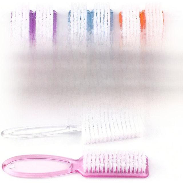 2pcs Nail Brush Cleaning Remove Dust Powder Plastic Cleaner for Acrylic UV Gel Nails Art Manicure Nail Care Accessories