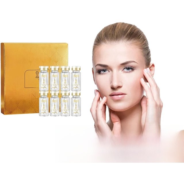 24K Gold Face Serum Active Collagen Silk Thread Facial Essence Firming Moisturizing Hyaluronic Serum for Face Skin Care