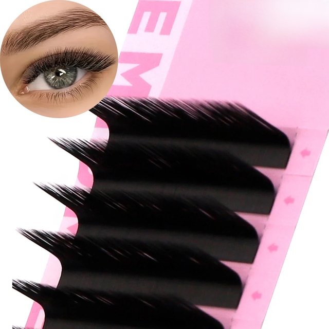 AGUUD 12rows L/M Curl Hand Made Faux Mink Individual Eyelash Extension 8-15mm Natural Soft L Shaped False Eyelash Makeup