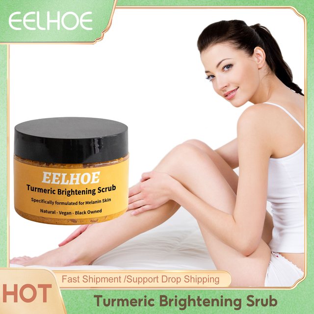 Vitamin E Turmeric Brightening Scrub Fade Melanin Skin Exfoliation Treatment Skin Glowing Restore Skin Hydration Skincare 100g