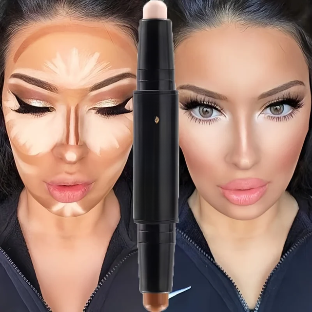 Contouring Stick with Double-headed Concealer Highlighter for Three-dimensional Nose Bridge Shadow V Face High Nose Bridge