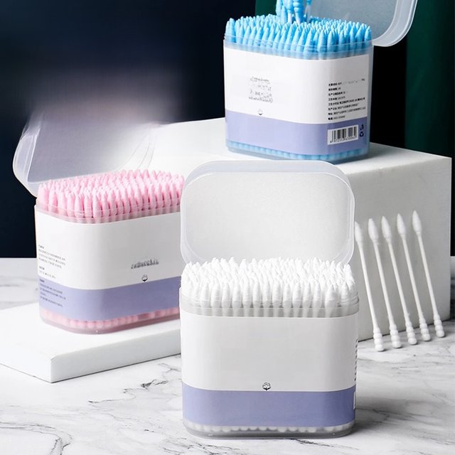 200PCS Disposable Double-Headed Cotton Swab Ear Cleaning Makeup Remover Fine Ear Digging Spoon Household Item