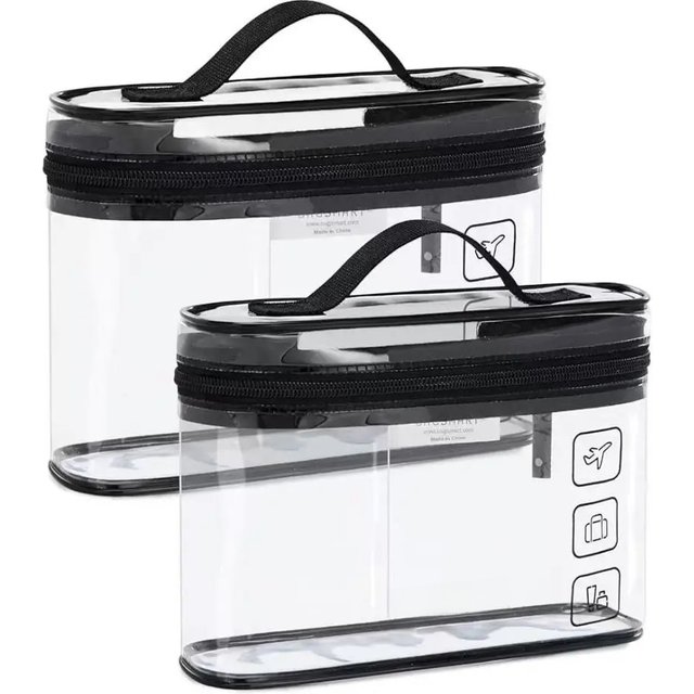 Portable Clear Toiletry Bag Large Capacity Waterproof Cosmetic Organizer Thickened PVC Travel Storage Bag