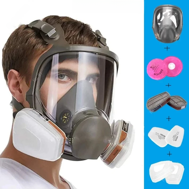 27 In 1 6800 Industrial Painting Spraying Respirator Gas Mask 2 In 1 Suit Safety Work Filter Dust Full Face Mask