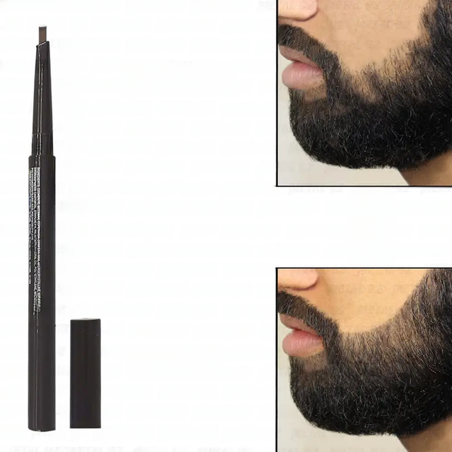 Beard Pen Beard Filler Pencil and Brush Male Mustache Repair Shape Effective Enhance Facial Hair