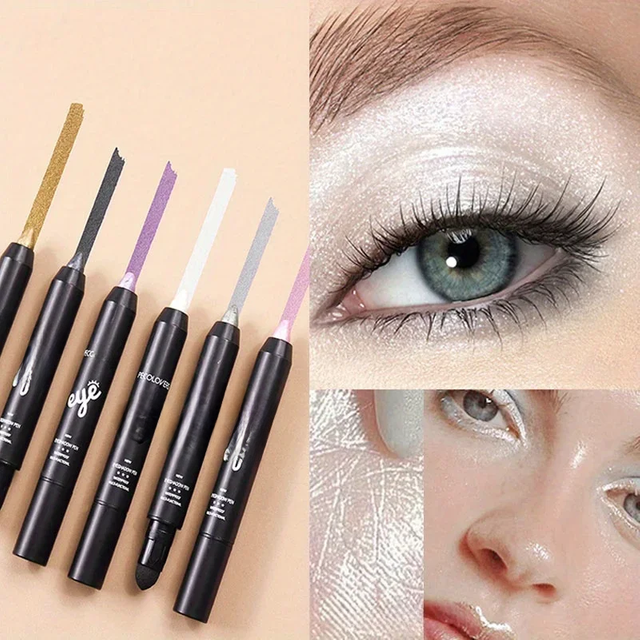 15 Colors Eye Highlights Stick, Lasting Glitter Shimmer Eye Shadow Pen, Makeup Tools Facial Makeup Cosmetics