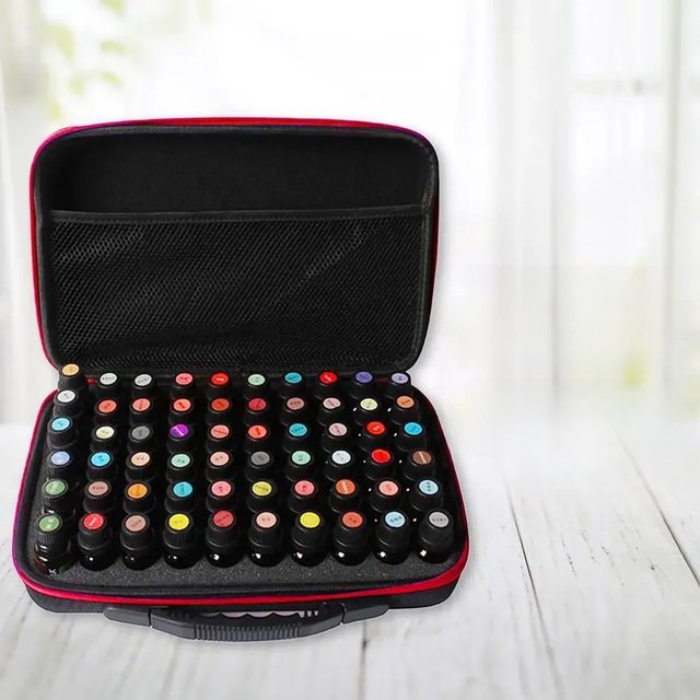 30/60 Bottles Essential Oil Case 10ML 15ML Perfume Oil Essential Oil Box Travel Portable Carrying Holder Nail Polish Storage Bag