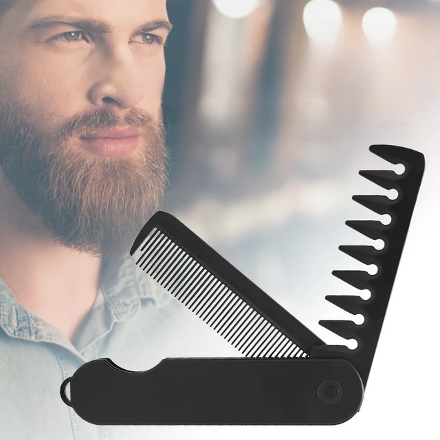 Barber Hair Clipper Folding Combs Multifuncional Plastic Wide Tooth Oil Head Comb Beard Combing Two In One Styling Tools
