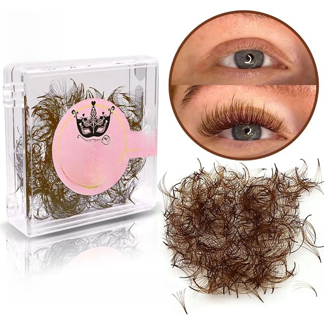 500 Fans Colored Dark Brown Premade Fan Lash Extensions Light Brown Thin Pointy Base Loose Promade Volume Lashes Makeup Supplier