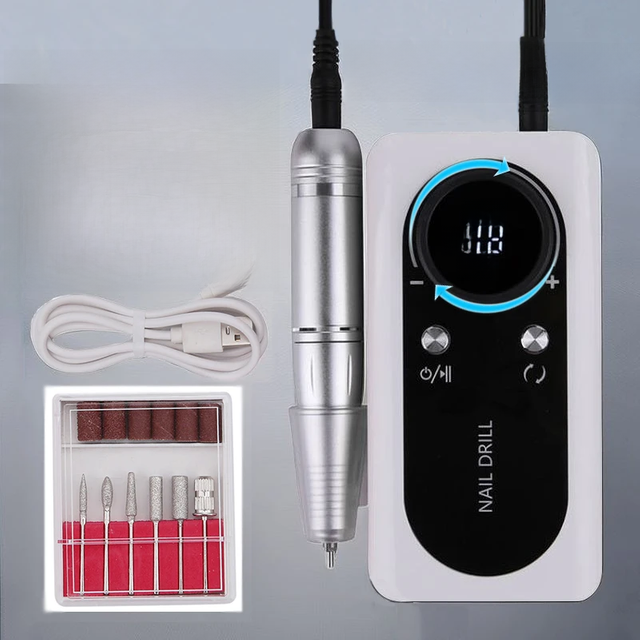 45000RPM Rechargeable Electric Nail Drill Machine With USB Connector Nail Polish Remover Drill Set Manicure Sander Low Noise