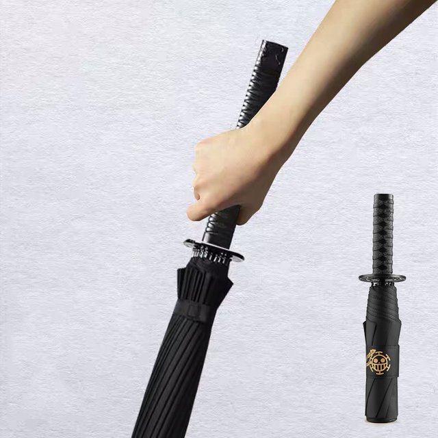 EDC-Parapluie Pliant existent pour la Pluie, Couteau à Épée de Samouraï Japonais, Coupe-Vent, Créatif, Extérieur, Autodéfense, Voiture, Grand Parasol