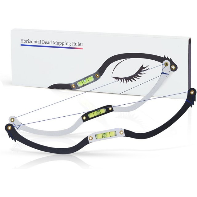Microblading Permanent Makeup Bow and Arrow Line Ruler Black Measuring Brow String Pre Inked Tattoo PMU for Eyebrow Mapping