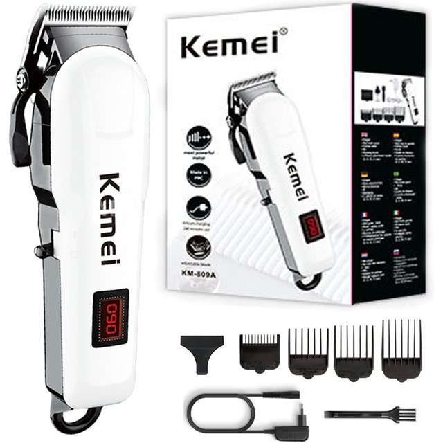 Kemei 809A Professional Hair Trimmer Adjustable Electric Cord/Cordless Hair Clipper for men Haircut Machine Led Display