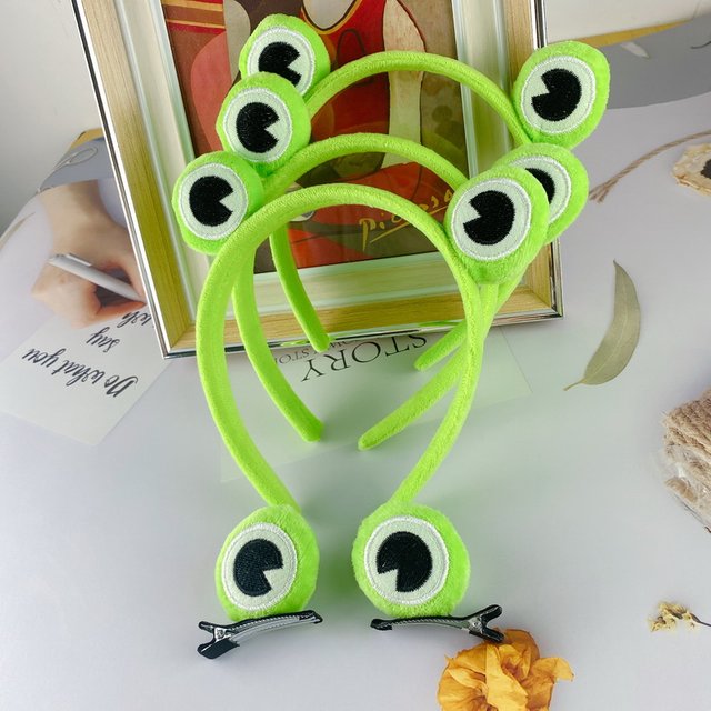 1/2/3pcs Funny Frog Makeup Headband And Hair Clip for women Makeup Hairband Girl Cute Frog Hairpin Wash Head Band Accessories