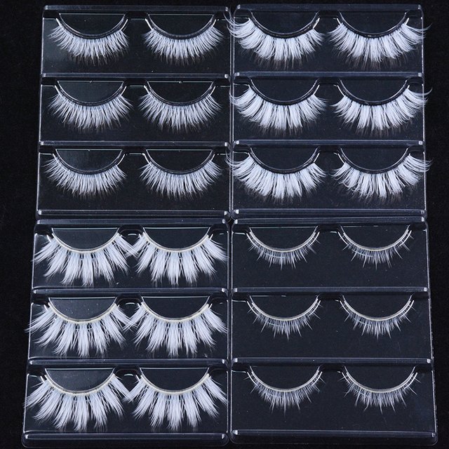 OKAYLASH 3 Pairs/Lot Classy White Cosplay False Eyelashes Fluffy Snow White Bottom Makeup Eye Lashes Halloween Vegan Cilias Bulk