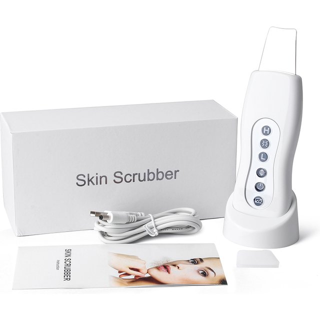 Ultrasonic Skin Scrubber Deep Facial Cleaner Ion Acne Blackhead Remover Peeling Shovel Cleaner Facial Massager Face Lift Machine