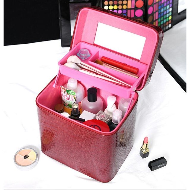 women makeup bag portable women beauty case Women PU Makeup Organizer woman Cosmetic case Bag travelcosmetic box suitcase