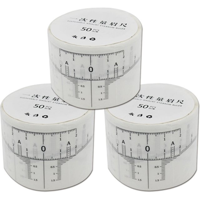 Disposable 50pcs/lot Eyebrow Ruler Sticker Adhesive Eyebrow Microblading Ruler Guide Permanent Makeup Tool