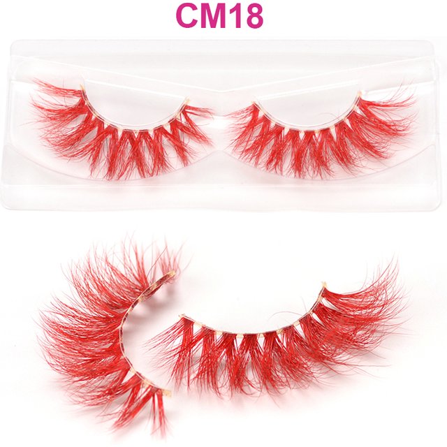 OKAYLASH Red Purple 3D Mink Colored Eyelashes Bulk wholesale Dramatic Fluffy Thick Colorful Hot Pink False Eyelashes Makeup