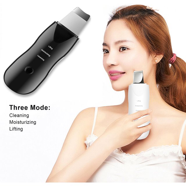 Vibration Face Skin Scrubber Blackhead Remover Facial Pore Cleaner Face Lifting Deep Clean Face Skin Tool Vibration Face Spatula