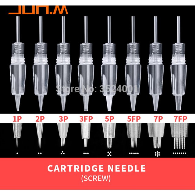 5/10PCS Permanent Makeup Disposable Screw Tattoo Needle 1D 3P 5F Microblading Needles Eyebrow Shading For PMU Tattoo Machine
