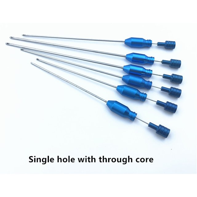 Micro Cannula Liposuction Cannula 6pcs Single Hole Liposuction Facial Fat Transplantation Tool with Cleaning Tube