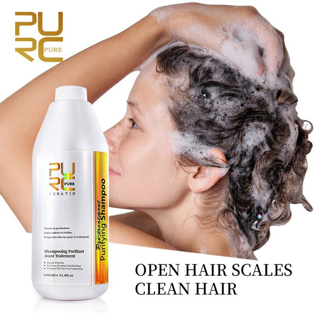 PURC Hair Purifying Shampoo Conditioner Keratin Straightening Treatment Cleaning Soft Smooth Hair Scalp Hair Care Salon Products