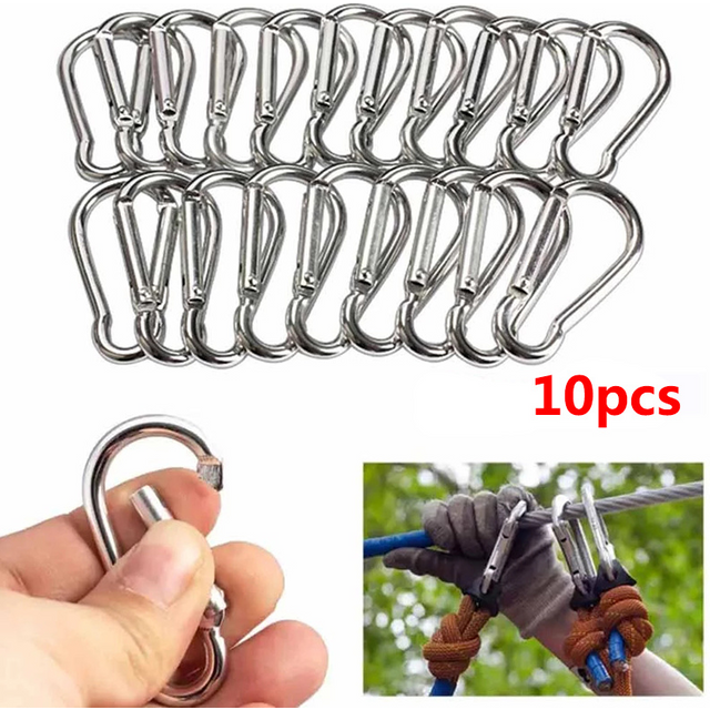 1/10 pièces Mini mousqueton à ressort en alliage mousqueton mousqueton porte-clés EDC survie outils