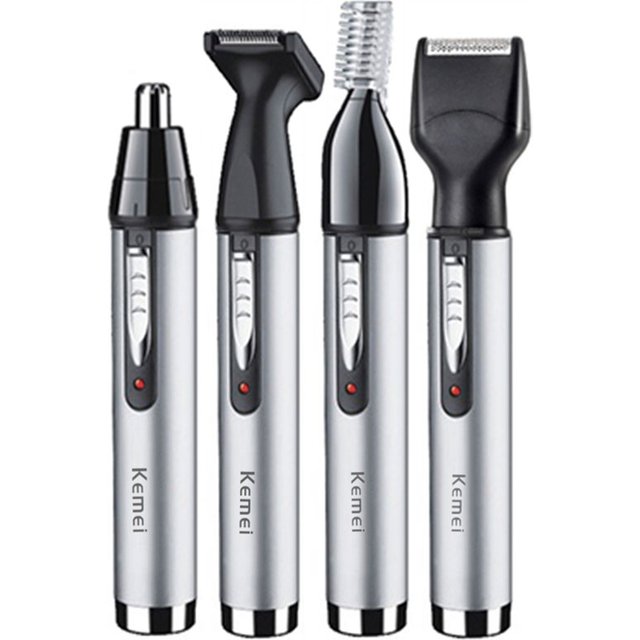 KEMEI 4IN1 GROOMING KIT NOSE TRIMMER BEARD TRIMMER for men ELECTRIC EYEBROW NOSE HAIR TRIMMER NOSE AND EARS MACHINE RECHARGEABLE