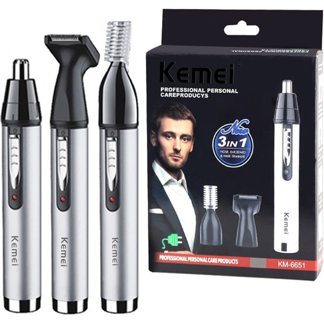 Original Kemei Rechargeable Nose Hair Trimmer Beard for men & Women Facial Eyebrow Brow Trimer Hair Removal For Nose Ear Neck
