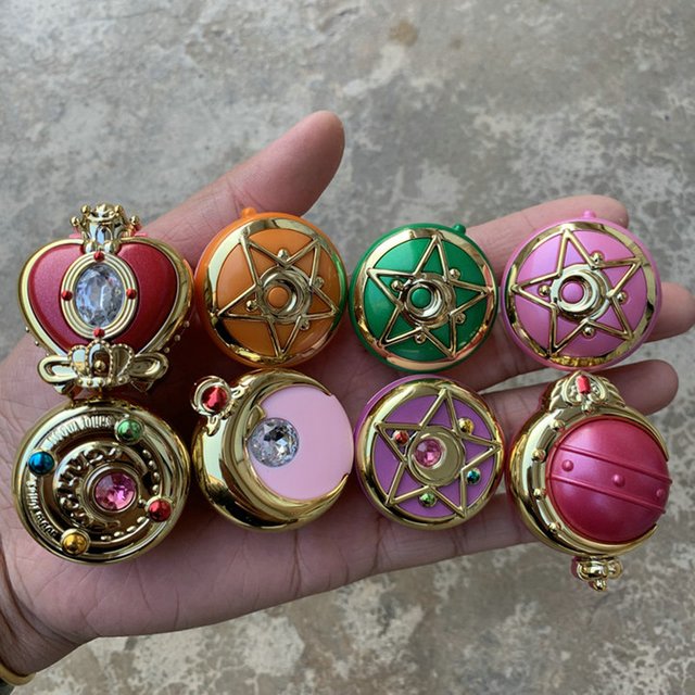 1 piece/lot of 4 cm fine workmanship beautiful girl warrior water ice moon communicator Moisturizing Lip Balm box