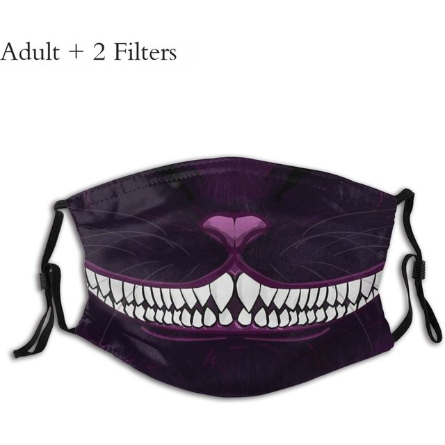 Masque facial Cheshire Cat Alice Adventure au pays des merveilles, couvre-bouche avec livre, protection qualifiée ale
