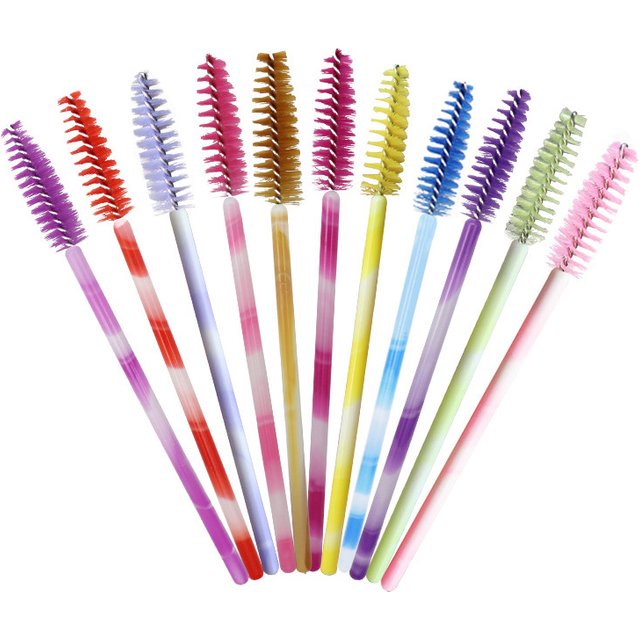 Brosses à cils jetables, tiges multicolores, baguettes de Mascara, brosse à sourcils, peigne à cils