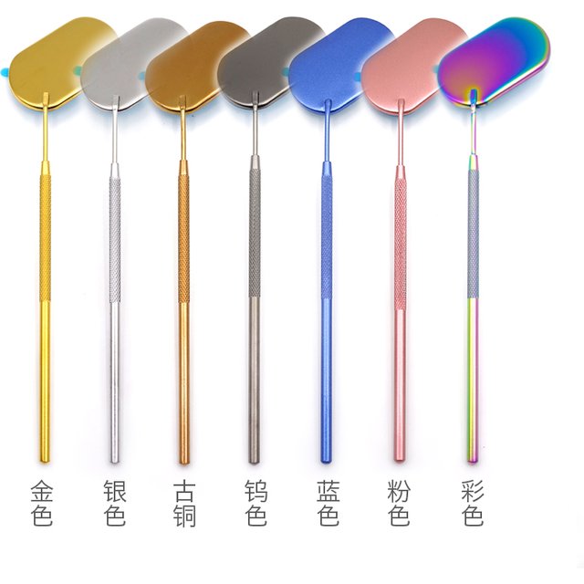 1pcs Oval Multifunction Checking Lash Mirror Eyelash Extension Beauty Makeup Portable Stainless Steel Eyelashes Mirror Tools