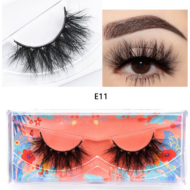 E11 Mink Lash Flauschige Wispy Wimpern Vegan Tierversuchsfrei 3D Mink Wimpern Kreuzförmige Wimpernverlängerung Mink Künstliche Wimpern Make-up