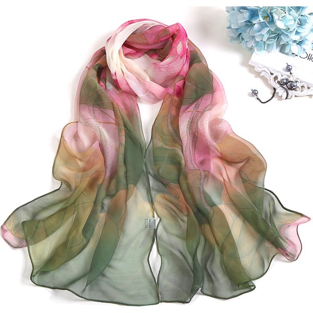 RUNMEIFA 2023 New Fashion Spring/Summer Women Floral Printing Beach Silk Scarf Shawls Female Long Wraps Beach Sunscreen Hijab