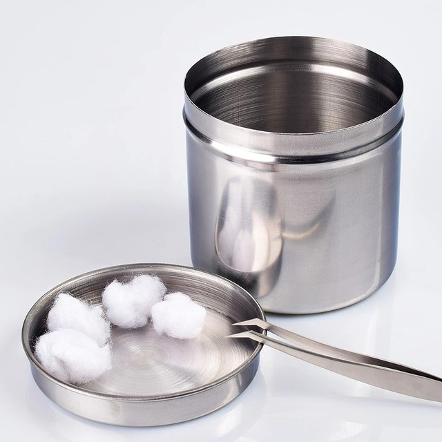 1PC Stainless Steel 8-12 CM Sterilized Jar Pot Container Bottle Tweezers Medical Dental Surgical Cosmetic Tattoo Accesory Tools