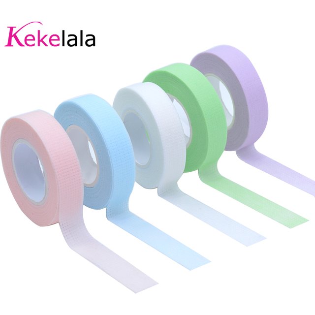Kekelala 4 Rolls Colorful Eyelash Extension Tapes Soft Medical Breathable Adhesive Tape Cutter for False Lashes Makeup Tools