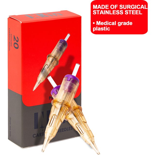 INKin Professional Tattoo Cartridge Needles Round Liner Permanent Makeup 1RL Needles for Hair-Scalp Rotary Pen Machine Supply