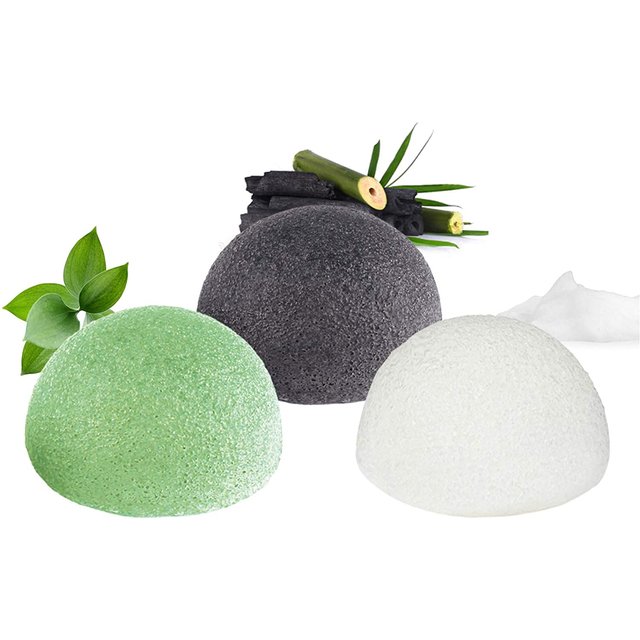 3pcs Face Exfoliation Cleaning Konjac Sponge Natural Facial Sponge Puff Scrub Face Washer