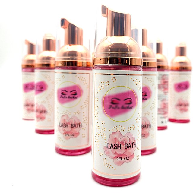 Custom High Quality 60ml Eyelash Shampoo Gentle Cleansing Eye Lash Private Label Extension Eyelashes Mousse Foam Eyelash Cleaner