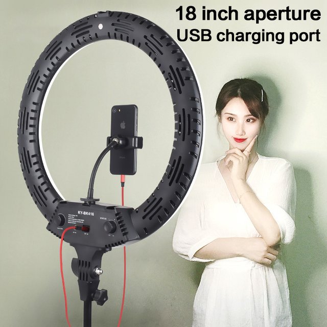 LED Ring Light 3200-5600K 416pcs Led Bead 65W 18 inch Photography Lighting LED Ring Lamp Without for Makeup Video YouTube