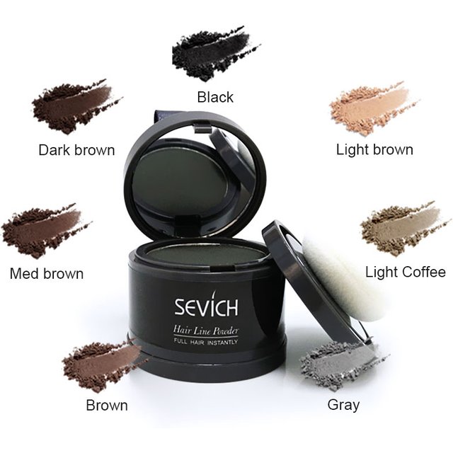 Sevich Hairline Powder 4g Hairline Shadow Powder Women Men Makeup Hair Concealer Natural Cover Unisex Hair Straightener Brush